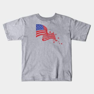 USA Flag and Stars Kids T-Shirt